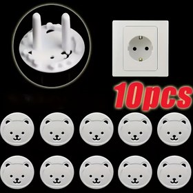 Resim 10 adet Sevimli Panda Güç Prizi Kapakları - Ev ve Ofis için Güvenlik Fiş Koruyucuları, Elektrik Şoku Koruma, Plastik, Beyaz Siyah Panda Tasarımı, Elektrik Güvenliği | Canlı Tasarım | Plastik Yapı, Elektrik Prizi Kapakları 