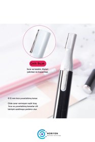 Resim Noriyen Premium Özel Seri Pilli Burun Kıl Alma Sakal Düzeltme Kaş Bıyık Kulak Burun Kılı Temizleme Makinesi 