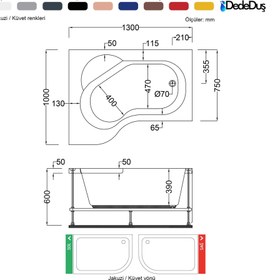 Resim Renkli Oturmalı Küvet | Jakuzi | Rumelihisarı | Sanacryl - 100x130 / Lacivert / 1 Kişilik 