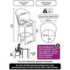 Resim Canisa Alte Serisi 1 Adet 65 Cm Krem Ada Mutfak Bar Sandalyesi Babyface Kumaş Siyah Metal Ayaklı Sandalyeler Krem Ayaklar Siyah 