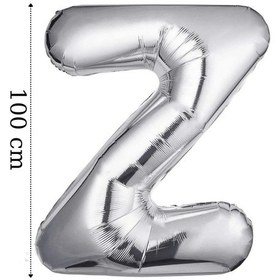 Resim Folyo Balon Z Harfi Helyum Balon 100 Cm Gümüş Renk - Z Harf Balon - Harf Folyo Silver Balon Çok Renkli 