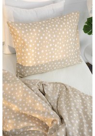 Resim Mimosa Pamuklu Ranforce Tek Kişilik Nevresim Seti - Bej 