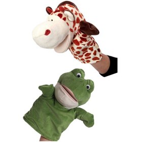 Resim Eğitici Ve Eğlenceli Peluş Kukla Seti Ağzı Hareket Edebilen Kukla Oyun Seti Yeşil 