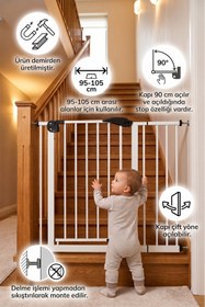 Resim Wellgro Güvenlik Kapısı 95-105 Cm Arası Kullanım İmkanı, Beyaz Renk 