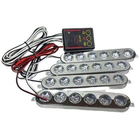 Resim Çakar Lamba 6x4 Led Kırmızı Mavi 12-24v / Lapa536-3 