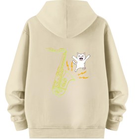 Resim Saksafon Kedo - Regular Hoodie - Bej / S 