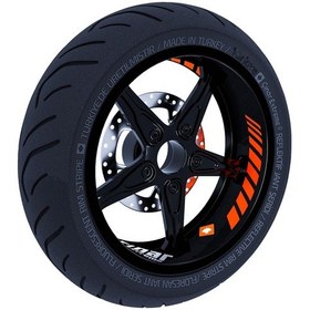 Resim Moto Rider 4'lü Sticker Seti Alev Turuncu İç Dış Jant Şeridi Kask Ve Çamurluk Çınar Extreme 