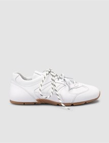 Resim Cabani %100 Hakiki Deri Beyaz Kadın Sneaker 
