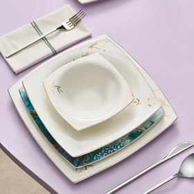 Resim Karaca Fine Pearl Pavo 62 Parça 12 Kişilik Yemek Takımı Gold 