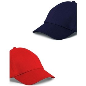 Resim Unisex Kırmızı Ve Lacivert Rengi 2'li Beyzbol Şapka Seti - Unisex Kırmızı - Lacivert 