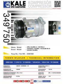 Resim KALE 349750 KLİMA KOMPRESÖRÜ VECTRA A 2.0 (88-95)-CALIBRA A 2.0 ( 