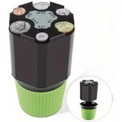 Resim Hightower Fresh Green 4/6 Bölmeli Döner Para Saklama Kutusu - Dayanıklı Plastik Araç İçin Para Organizer 
