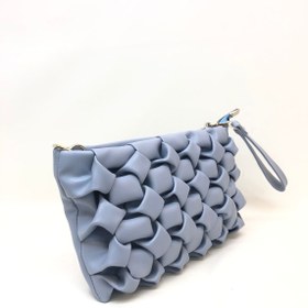 Resim womenacs Mavi Renk Abiye Portföy Clutch El Çantası Uzun Zincir Askılı Yeni Sezon Tasarımı 