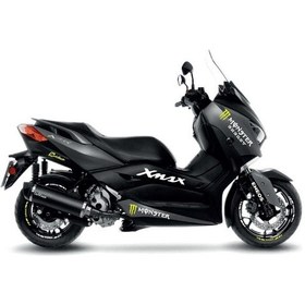 Resim Yamaha Xmax Beyaz Neon Sarı Monster Energy Sticker Etiket Modeli 