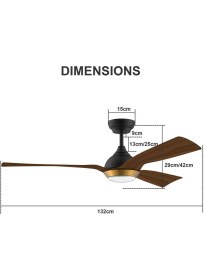 Resim 132 cm Wifi Tavan Vantilatörü,kısılabilir LED Aydınlatma, 6 Hız Dc Motor 