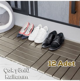 Resim Porsima 1177 12 Lü Bahçe Balkon Teras Zemin Döşemesi Karosu Latte 