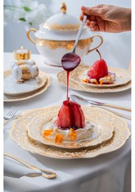 Resim Acar Damasse 12 Kişilik 60 Parça Porselen Yemek Takımı Renkli 