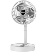 Resim Şarj Edilebilir Pil İle 6 İnç Taşınabilir Katlanır Vantilatör Beyaz 