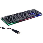 Resim Pazarcan Hello Hl-18744 Usb Kablolu Metal Kasa Mekanik Hisli Rgb Işıklı Oyuncu Gaming Klavye 