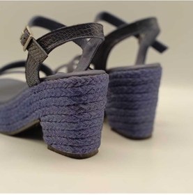 Resim Lonna Lacivert Deri Dolgu Topuk Sandalet Lacivert 