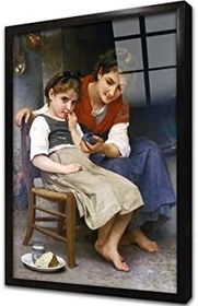 Resim Anne ve Çocuk Çerçeveli Cam Tablo 20x30 cm CB13353 