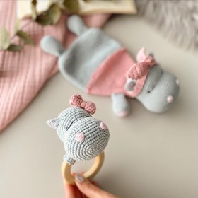 Resim Amigurumi Hippo Oyuncağım - Çıngırak 
