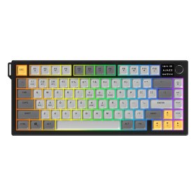 Resim CoverZone Üçlü Mod Membran Gaming Klavye,%75 Düzen, 4000MAH Batarya, Rgb 14 Efekt, Tft Ekran, Type-C, Bluetooth 2.4g, Su Geçirmez, Win Uyumlu, Multimedya Düğmeli | Ajazz ( Sarı Siyah - AF82) 