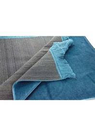 Resim Lüks Düz Desensiz Kadife Velür Seccade Mavi 