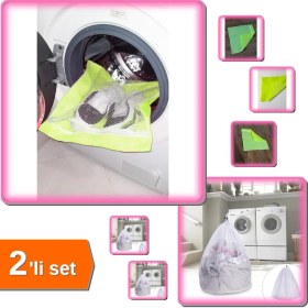 Resim Hereveoyuncak Çamaşır Yıkama Filesi Battal Boy + Sarı Fermuarlı Hassas Ayakkabı Yıkama Filesi - 2li Set X0P8Y4 
