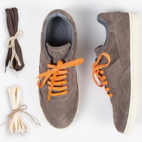 Resim Krahe Zeus Erkek Hakiki Deri El Boyamalı Bağcık Ve İki Yedek Bağcıklı Vizon Sneakers 