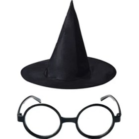 Resim Harry Potter Şapkası ve Gözlüğü Siyah Renk 