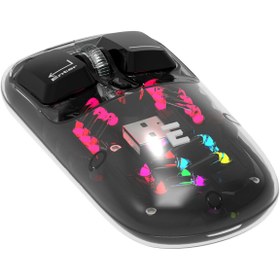 Resim Everest OPAL Şarj Edilebilir Sessiz Siyah Transparan RGB 2in1 2BT ve 2.4GHz Kablosuz Mouse 