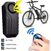 Resim Honeybeeshop Siyah 113db Kablosuz Bisiklet Alarmı Uzaktan Kumandalı Hırsızlık Önleyici Titreşim Motosiklet Ve Araç Güvenliği Aaa Pille Çalışır 