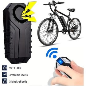 Resim Honeybeeshop Siyah 113db Kablosuz Bisiklet Alarmı Uzaktan Kumandalı Hırsızlık Önleyici Titreşim Motosiklet Ve Araç Güvenliği Aaa Pille Çalışır 