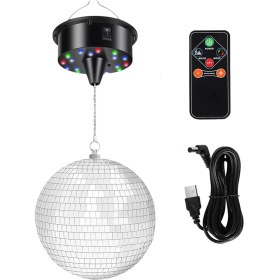 Resim Lillian 7,8 Inç Asılı Disko Topu Işıklı LED Aynalı Dönen Parti Dekorasyonları Iç Mekan (Yurt Dışından) 