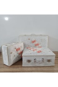 Resim Sonem Çeyiz Çeyiz Sandığı Gelin Damat Bavul Çanta Sandık Hurç 3lü 0580 