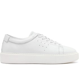 Resim Derimod Erkek Beyaz Bağcıklı Kalın Tabanlı Deri Sneaker 25SFD7001FT 