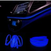 Resim Araç Araba Içi Torpido Ledi Renkli Ip Neon Led 2 Metre Mavi 