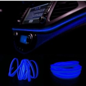 Resim Araç Araba Içi Torpido Ledi Renkli Ip Neon Led 2 Metre Mavi 