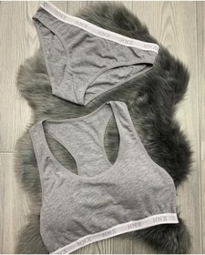Resim ikinciten lingerie Kadın Pedli Sporcu Sütyen Külot Set 