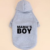 Resim Küçük Köpekler ve Kediler İçin Rahat Kışlık Kapüşonlu Sweatshirt - %100 Polyester Örgü "MAMA's BOY" Baskılı, Elde Yıkama, Sonbahar İlkbahar Kış Sıcak Evcil Hayvan Giysisi Teddy, Chihuahua, Pomeranian, Küçük Irklar İçin 
