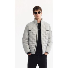 Resim AVVA Erkek Gri Su İtici Rüzgar Geçirmez Şişme Regular Fit Mont B006082 