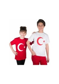 Resim Evox Beyaz Ayyıldız Tişört Yetişkin Boy S,M,L,Xl Likra Kaliteli Penye 