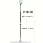 Resim Ayarlanabilir Silikon Emici Mop - 59.99cm Uzatılabilir Sap, Mutfak & Banyo Fayans ve Cam için İdeal, Verimli Temizlik Aracı 