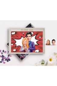 Resim Bk Gift Kişiye Özel Sevgililer Karikatürlü 1000 Parça Profesyonel Puzzle-89 