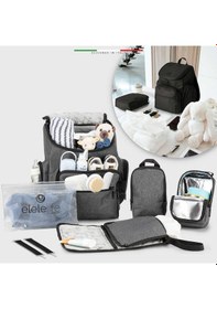 Resim Elelelife Flora 2 4 in1 Anne Bebek Bakım Çantası - Siyah 