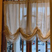 Resim Boho-Chic Vintage Amerikan & Japon Tarzı Balon Perdeler - Çubuk Cebi, Işık Filtreleyen Perdeler Oturma Odası ve Yatak Odası Dekoru için, Makinede Yıkanabilir 