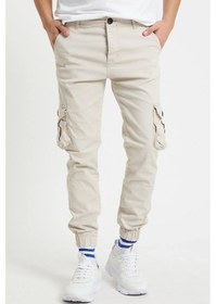 Resim Erkek Kargo Jogger Pantolon Rahat Kesim Lastikli Paça Taş 