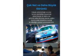 Resim Yüksek Çözünürlüklü Taşınabilir Projeksiyon Cihazı, Wi-Fi ve Bluetooth Destekli, Şık Beyaz. 