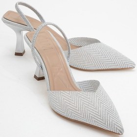 Resim Luvi Shoes Renos Gümüş Kum Sim Sivri Burun Kadın Topuklu Abiye Ayakkabı Gümüş 